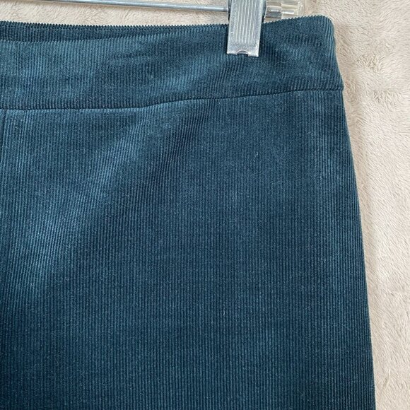 $255 Theory Oslo Corduroy High Waist Legging Pant Women 6 Green Poplar Dark Teal - Picture 3 of 14